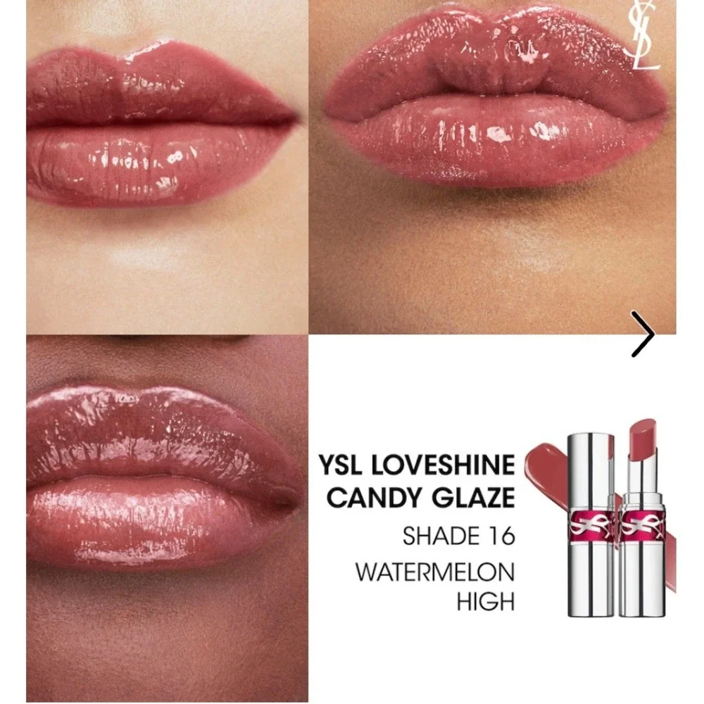 YSL Loveshine Candy Glaze Lip Gloss Stick 16 Watermelon High New In Box
